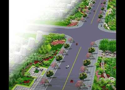 城市道路绿化带效果图免费下载- 园林景观效果图- 土木工程网